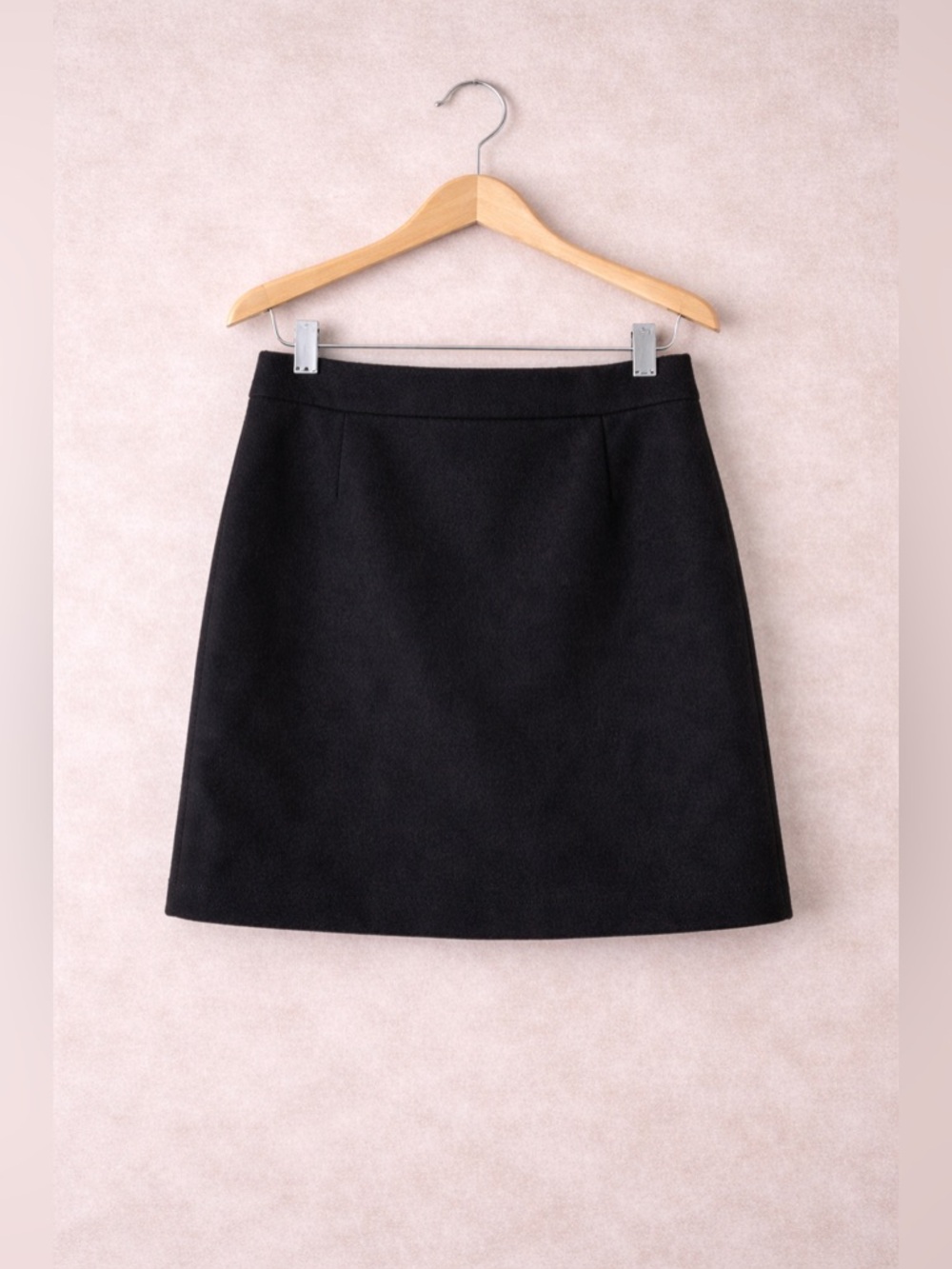 J.Crew Black Wool Mini Skirt Size 8 A-Line Career Classic Fall Winter Office